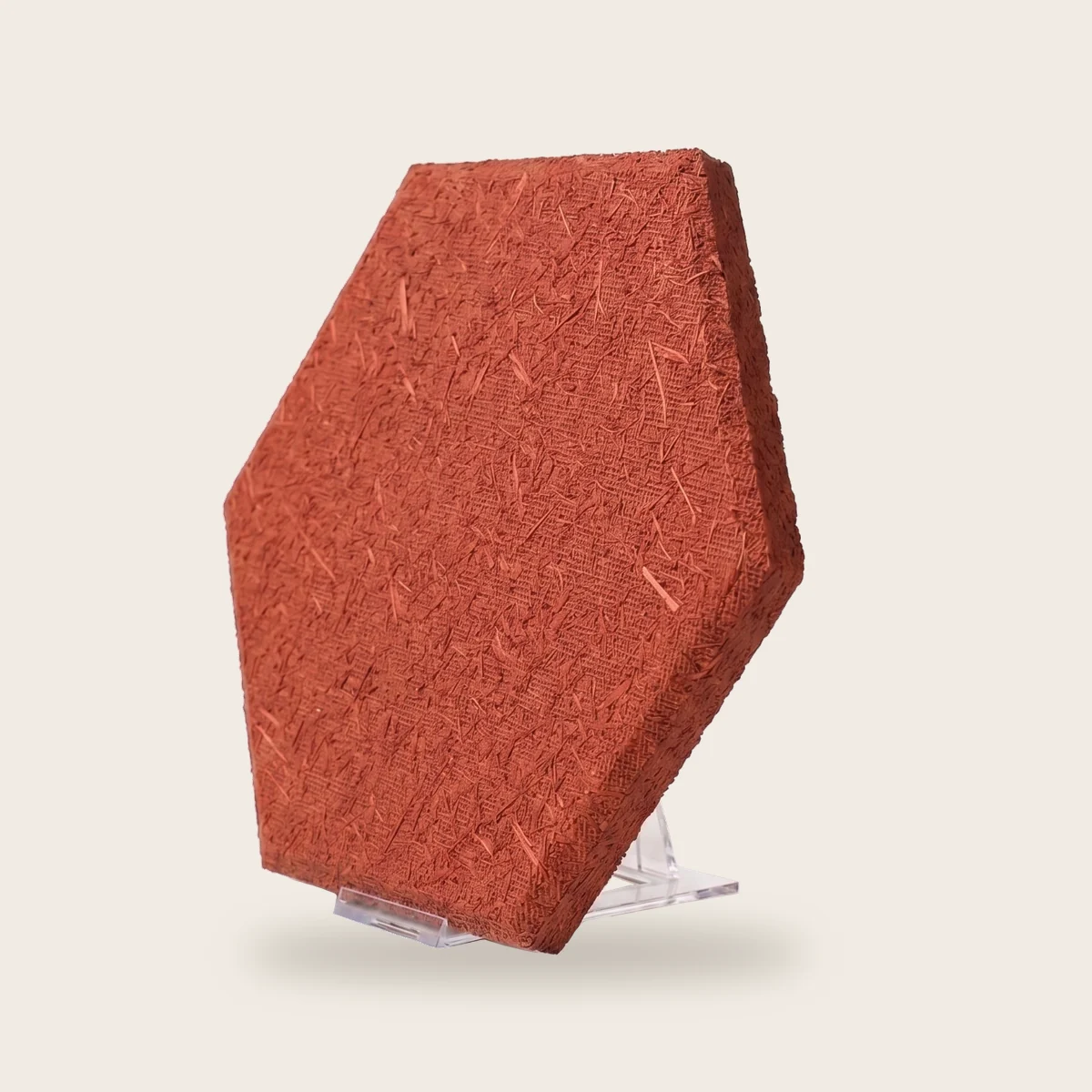 A terracotta panel on a stand